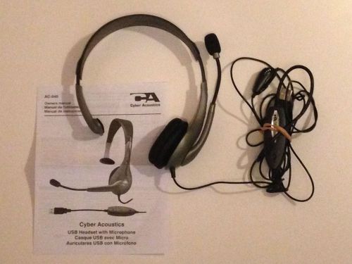 Cyber Acoustics Acoustics AC-840 Internet Communication USB Mono Headset