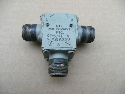 UTE Microwave Inc. RF Circulator / isolator,8 - 12.4 GHz,Model CT-5341-N, 10 GHz