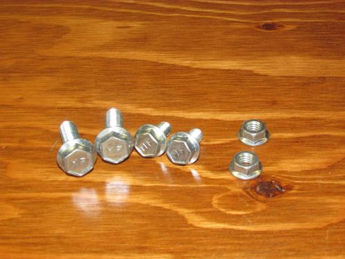 Lot of 4 MF Bolts Nuts Sets Hex Head (2) 5/16&#034; x 1 1/4&#034; (2) 4/16&#034; x 3/4&#034; w/ Nut