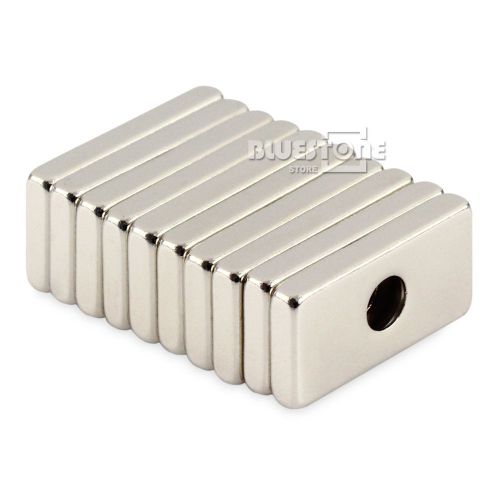 10pcs N50 Block Counter Sunk Magnets 20 * 10 x 3mm Hole 4mm Rare Earth Neodymium