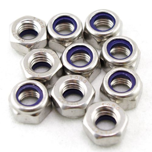 QTY50 Metric M8 304 Stainless Steel Hex Head Nylon Insert Lock Jam Stop Nuts