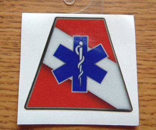 Dive / EMS Blue Star of Life Helmet Tetrahedron, 1 15/16&#034; H x 2 3/16&#034; W