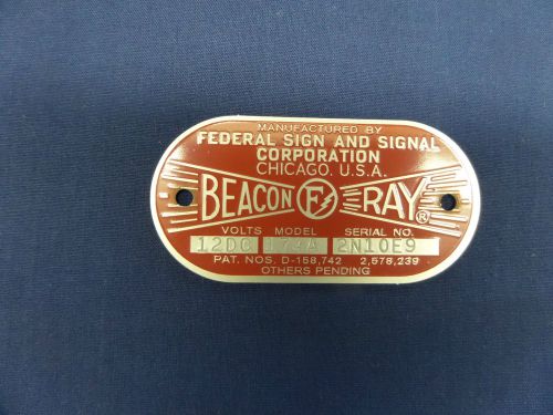 Federal sign and signal model 174-a super beacon ray replacement badge for sale