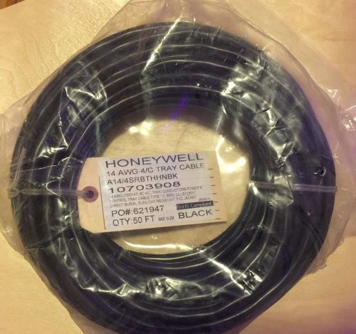 Honeywell 50ft tray cable 14awg 4/c  black 10703908 new for sale