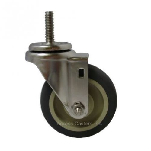 4DXSSPPS 4&#034; Stainless Steel Swivel Stem Caster, Polyurethane Wheel, 300 lbs Cap