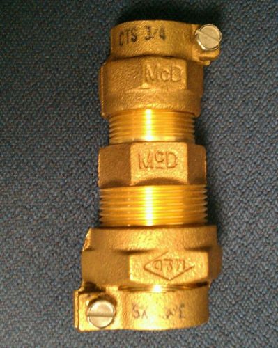 2 new brass fitting water lead to copper plumbing ford mcdonald 3/4&#034; xs for sale