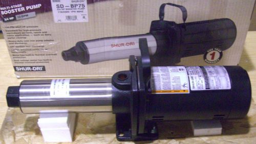 Shur Dri Booster Pump 3/4hp SD-BP75 115V 230V 1PH 60Hz MULTI-STAGE 13GPM 3/4&#034;