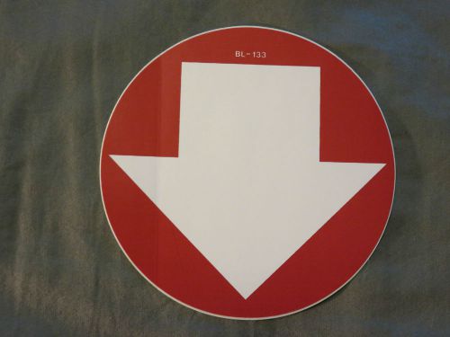 (ONE) SELF-ADHESIVE VINYL &#034;FIRE EXTINGUISHER DIRECTIONAL ARROW&#034; SIGN 4&#034;