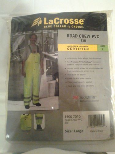 LaCrosse road crew pvc bib size large