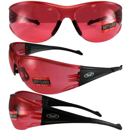 FULL THROTTLE BY GLOBAL VISION SAFETY SUNGLASSES BLACK FRAME RED LENS