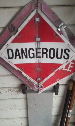 18-WHEELER TRUCK  8-IN-1 FLIP HAZARD SIGN RADIOACTIVE POISON CORROSIVE