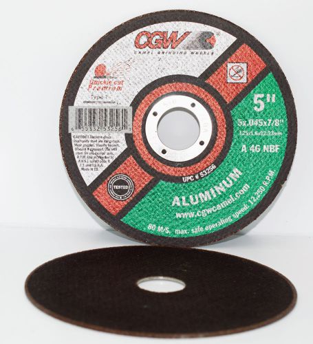 1ea 5&#034; x .045&#034;x7/8&#034; A46-NBF Type 1 A/O Cut Off Wheel for Aluminum CGW 53256