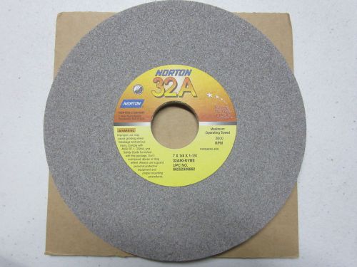 New norton 7&#034; x 1/4&#034; x 1-1/4&#034; alundum 32a80-kvbe abrasive grinding wheel 39662 for sale