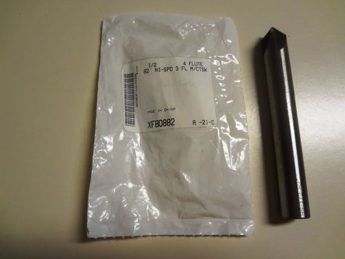 1/2&#034; 82 DEGREE HS 4 FLUTE MACHINE COUNTERSINK 1/2&#034; SHANK  4&#034; OAL - NEW