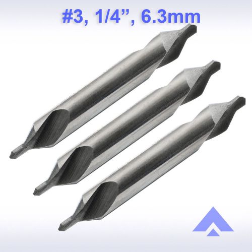 Altai Center Drill #3 1/4 HSS 3 bits 60 degree countersink combined lathe mill