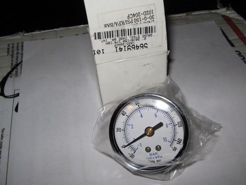 Pressure Gauge, Steel 2” 30/0/150, 1/4&#034; CBM