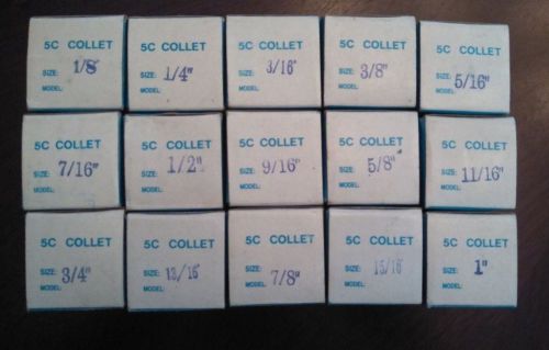 SYIC TOOLS 5C COLLET 15 Pack Set - 1/8&#034; to 1&#034; - BRAND NEW