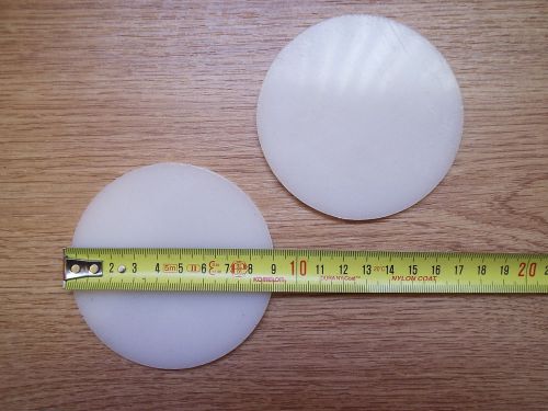 2 pcs. x Polyethylene PEHD DISC  MATERIAL OD 90 mm x 5 mm THK Sheet white HDPE