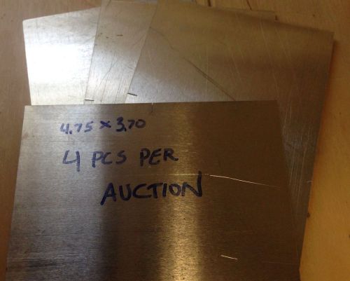 4 pieces of aluminum sheet metal 3-3/4&#034; x 4-3/4&#034; .060&#034; thick (15 gauge) for sale