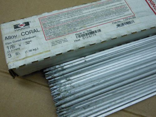 Harris Cor-AL CORAL 1/8&#034;x32&#034; 1# Flux-Cored Aluminum 1lbs Brazing Alloy