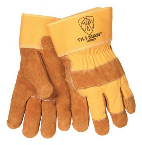 Tillman 1500Y Split Cowhide Cotton Lined Canvas Back Work Gloves, Large Pkg = 12