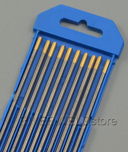 1.5% Lanthanated WL15 Gold TIG Welding Tungsten Electrodes  1/8 &#034;x7&#034;x10PK