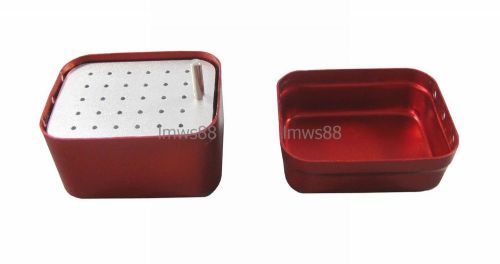 10*30 Hot Holes Dental Bur Holder Autoclave Sterilizer Case Red Free Shipping