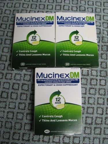 80 NEW SEALED Mucinex DM Expectorant Extended Release Bi-Layer Tabs 600MG