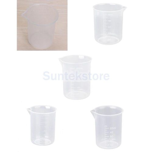 50+100+150+250+500ml Plastic Graduated Measuring Cup Measuring Beaker Lab Test