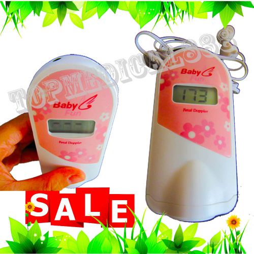 Baby Heart Beat Monitors Fetal Doppler LCD 2.5 MHz Probe Pink color +Gel babyfun