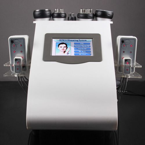 6 in1 Radio Frequency Vacuum 40K Cavitation 8 Pads Lipo Laser LLLT Spa Machine