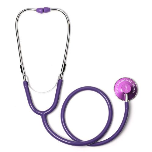 Purple Single Head Stethoscope with Keep Calm and Love Giraffes