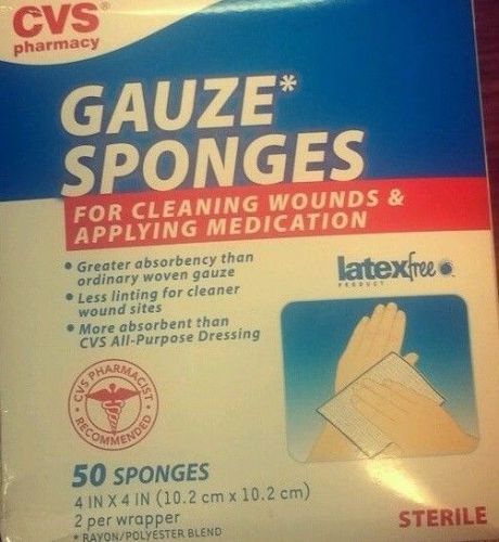 50-4&#039;&#039; X 4&#039;&#039; Gauze Sponges Latex Free, First Aid Supplies, Hunters/Prepper