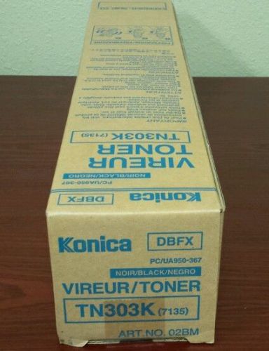 Nib genuine konica oem tn303k black toner 02bm dbfx pcua950367 ~ factory sealed for sale