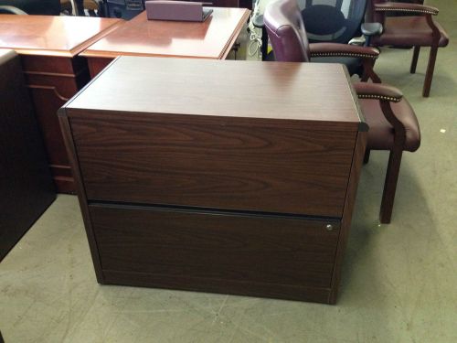 ***2 drawer lateral size file cabinet in walnut color lamin by hon office furn** for sale