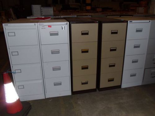 20 x locking 4 drawer filing cabinets - various colours &amp; brands, some matching for sale