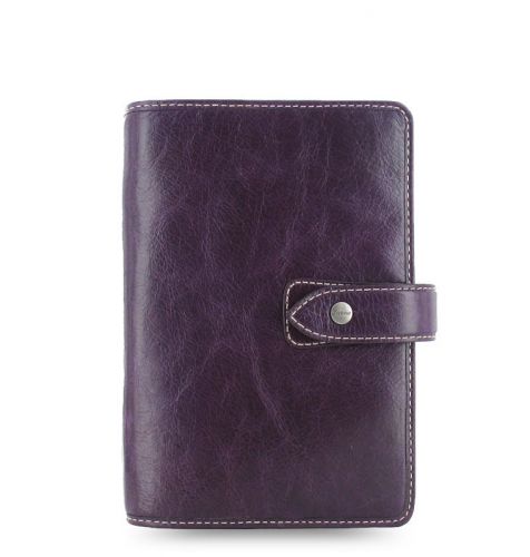 Filofax personal size malden organizer- purple leather - brand new - 025850 for sale
