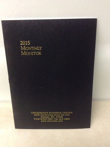 LOT OF 2 - 2015 MONTHLY MONITOR/Monthly Calendar Books-Black w/Business Logo