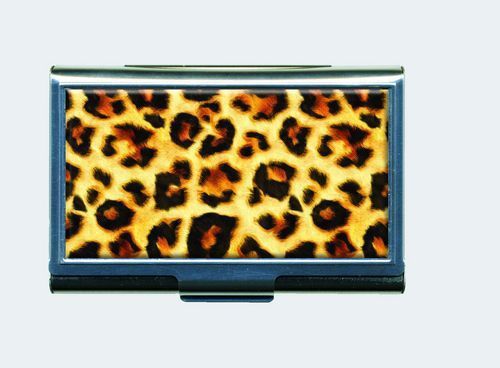 LEOPARD SKIN PRINT BUSINESS CARD HOLDER SQ D