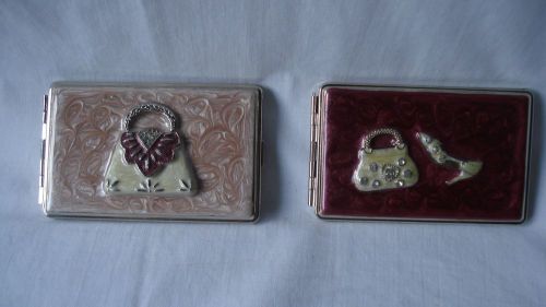 New GANZ credit, business card holder case - Set of 2 Purse, Shoe Pink/Plum