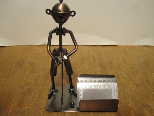 Bronze Metal Golfer Business Card Holder