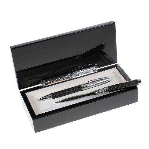 Carbon fiber pen &amp; letter opener executive gift set for sale