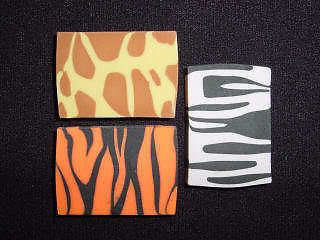 1 set of 3 Animal Print Erasers *zebra, tiger, spotted* 4 school/office/home