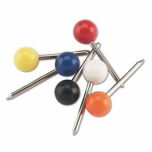 Gem Map Tacks, Plastic, Assorted, 3/8&#034;, 100/Box (GEMMTA)