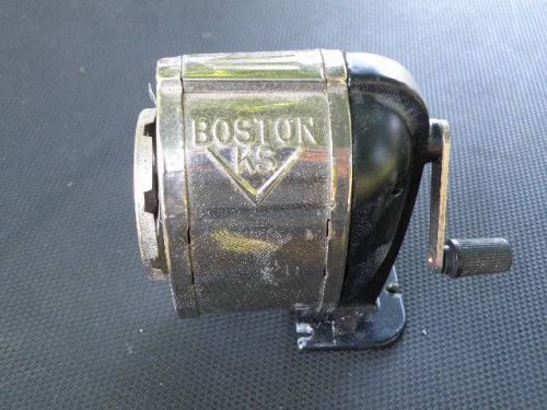 Vintage Boston KS Manual Pencil Sharpener Chrome 8 Hole Wall Desk Mount