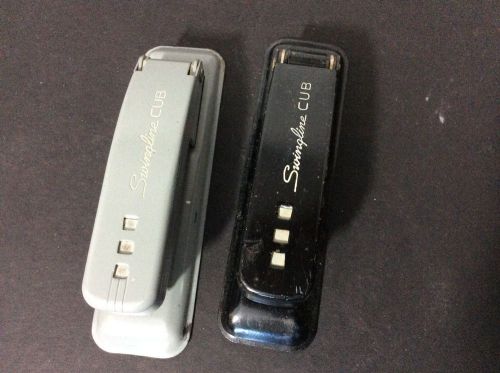 Swingline cub stapler lot of 2 all metal black gray mid century industrial age for sale