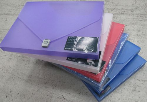 A3 Document Holders x 6 job lot, various colours, carry handles, tough plastic