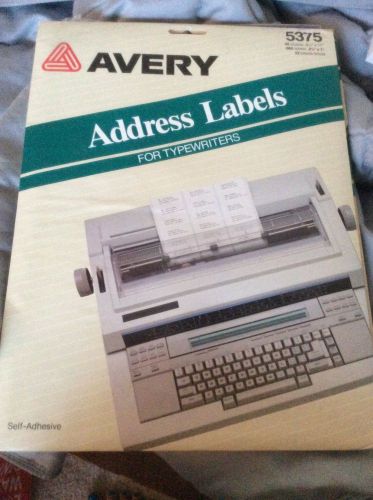 FREE SHIP AVERY 5375- WHITE ADDRESS LABELS- 1&#034;X 2 5/8&#034; - 660 LABELS - TYPEWRITER