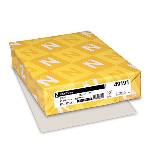 Neenah exact index, 90 lb, 8.5 x 11 inches, 250 sheets, gray new for sale