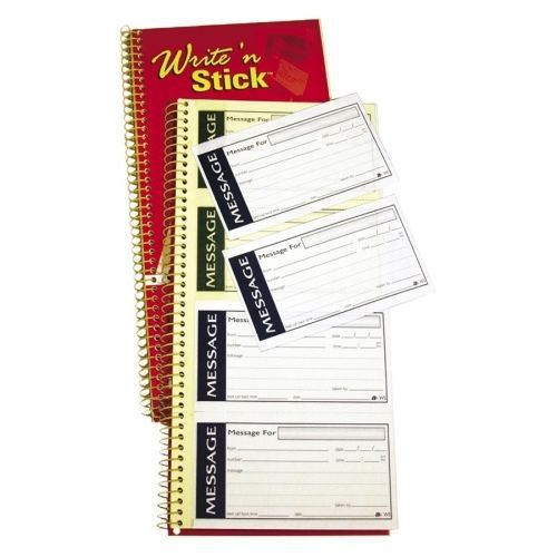 Adams Spiral Phone Message Book -200 Sheet - 2 Part - 11&#034;x5.25&#034;- Assorted